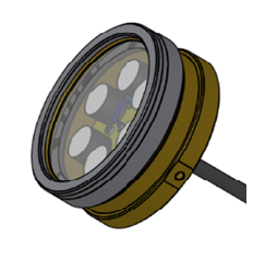 Прожектор ППД 6/36, RGBW LED, 36W, нерж. cталь, латунь
